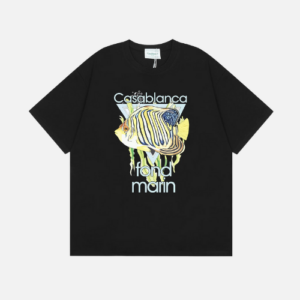 Casablanca Black Cotton Fond Marin T-shirt