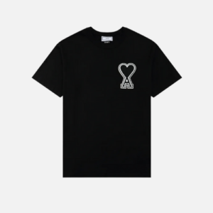 AMI Paris Ami De Coeur Organic Cotton Jersey T-shirt Black
