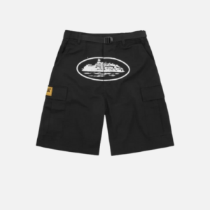 Corteiz Alcatraz Cargo Shorts Black