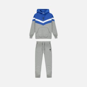 V-Stripe Hooded Blue Tracksuit