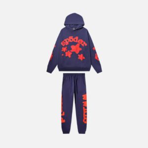 Sp5der Tracksuit Purple and Red