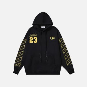 Hoodie Off-White Black With Yellow Accents