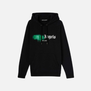Hoodie Palm Angels In Black With A Green Spray-Painted Logo