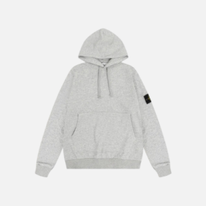 Hoodie White Black Stone Island