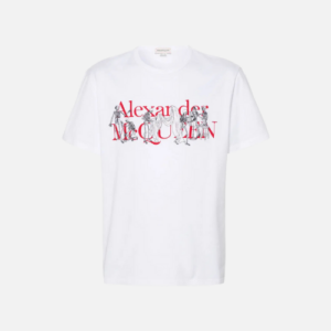 Alexander McQueen White Cotton Tailor Skeleton-Logo T-shirt