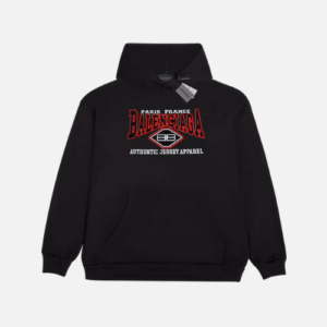 Hoodie Black Red Logo Balenciaga