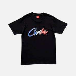 Corteiz Francais Allstarz Black Cotton Tee With A Graphic Print