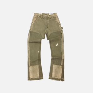 Gallery Dept La Carpenter Flare Trousers Moss Green Cotton Denim