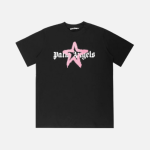 Palm Angels Star Sprayed T-shirt Black Pink