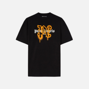 Palm Angels Roma Monogram Sprayed Logo T-Shirt Black