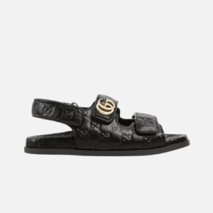 Gucci Sandal Dooble GG Black Leather