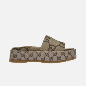 Gucci Sandal Platform 55mm Angelina Camel Canvas