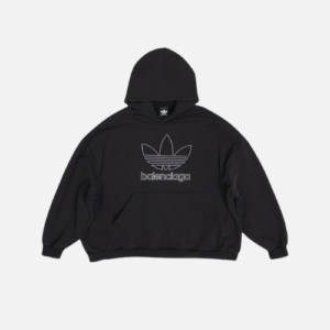 Hoodie Black White Logo Balenciaga