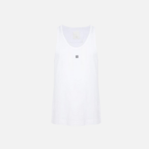 Givenchy 4G-Embroidered Cotton Tank Top White
