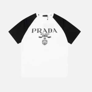 Prada Logo Print Cropped T-Shirt White