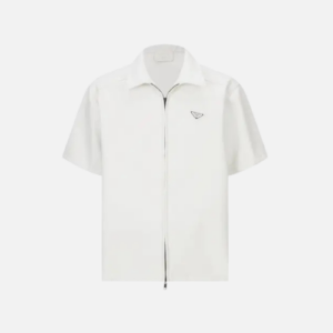 Prada Nappa Leather Shirt With Short Sleeves White