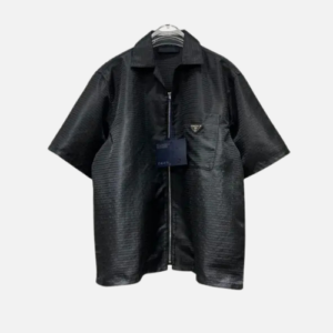 Prada Re-Nylon Short Sleeved Shirt Leather Black