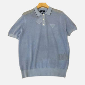 Prada Perforated-design Polo T-shirt Blue