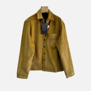 Prada Dark Yellow Cotton Corduroy Shirt Jacket