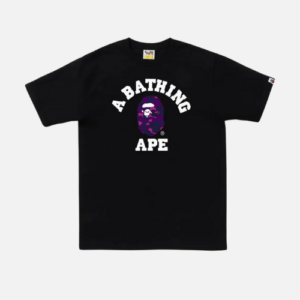 Bape Color Camo College T-Shirt Black With Purple Camouflage