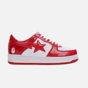 Bape STA Low Red And White Mirror Surface