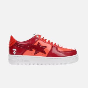 Bape STA Low White Dark Red Mirror Surface