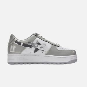 Bape STA Low White Grey Mirror Surface