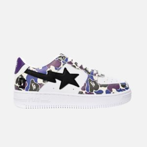 Bape STA Low White Purple Color Spray