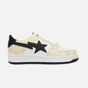 Bape STA Low White Snake Skin Pattern