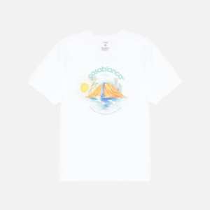 Casablanca Oasis Printed T-Shirt White Organic Cotton