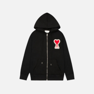 Hoodie Black Red Heart AMI