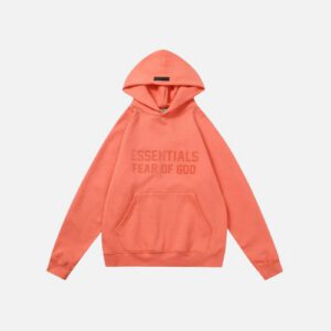 Essentials Fear of God Grey Hoodie Coral