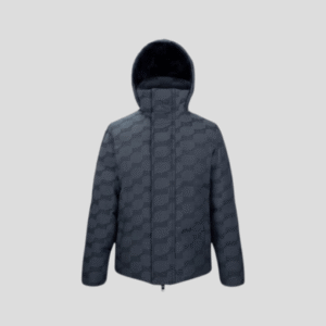 Balenciaga C-Shape Logo Print Puffer Jacket Grey