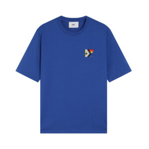 Ami Paris Pride Organic Cotton T-Shirt Blue