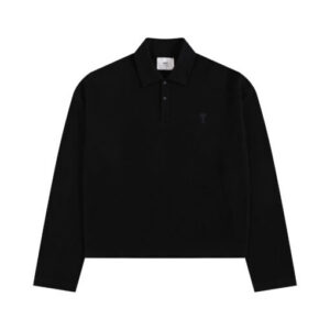 Ami Long Sleeve Polo Shirt Black