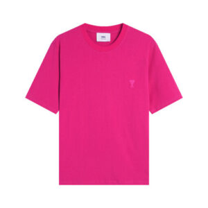 Ami Paris Pride Organic Cotton T-Shirt Hot Pink