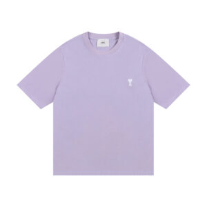 AMI Paris Cropped T-Shirt Purple