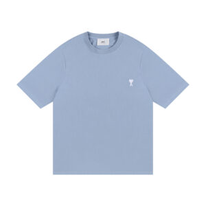 AMI Paris Cropped T-Shirt Sky Blue